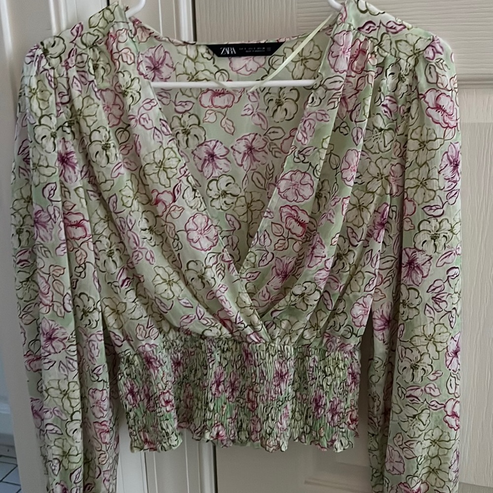 Zara Floral Cropped Top